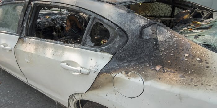 חשד: רכבו של כדורגלן קבוצת הפועל באר שבע הוצת במזיד