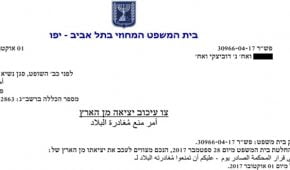 צו עיכוב יציאה מהארץ נגד אבי דוביצקי צייד הפדופילים